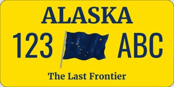 Alaska State License Plate