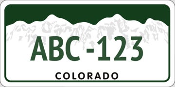 Colorado State License Plate