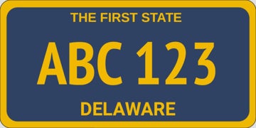 Delaware State License Plate