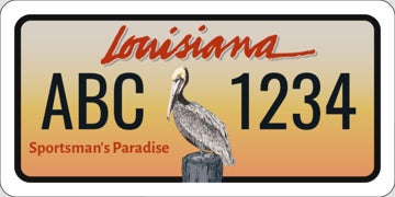 Louisiana State License Plate