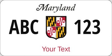 Maryland State License Plate