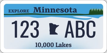 Minnesota State License Plate